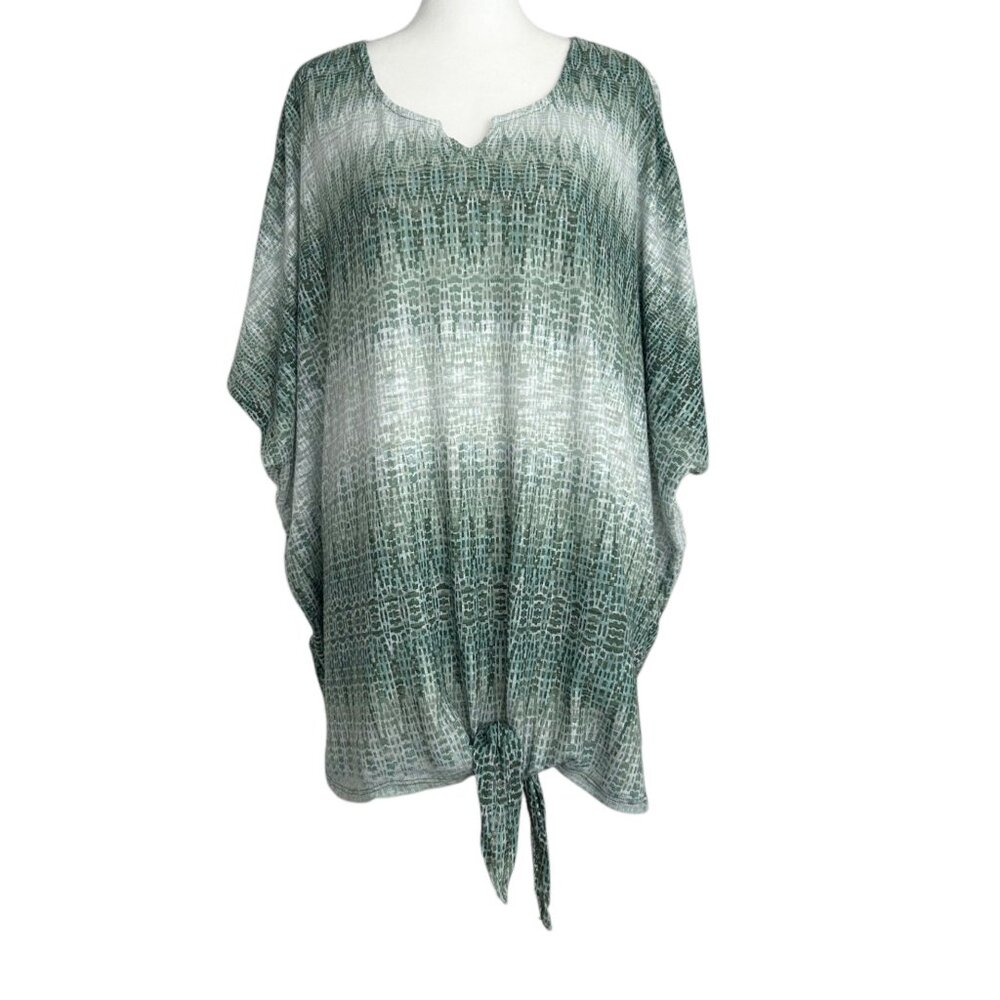 Catherines Short Sleeve Knit Sweater Tie‎ Front Tunic Top (3X)
